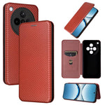 Custodia in pelle con vibrazione in fibra di carbonio per OPPO Find X8