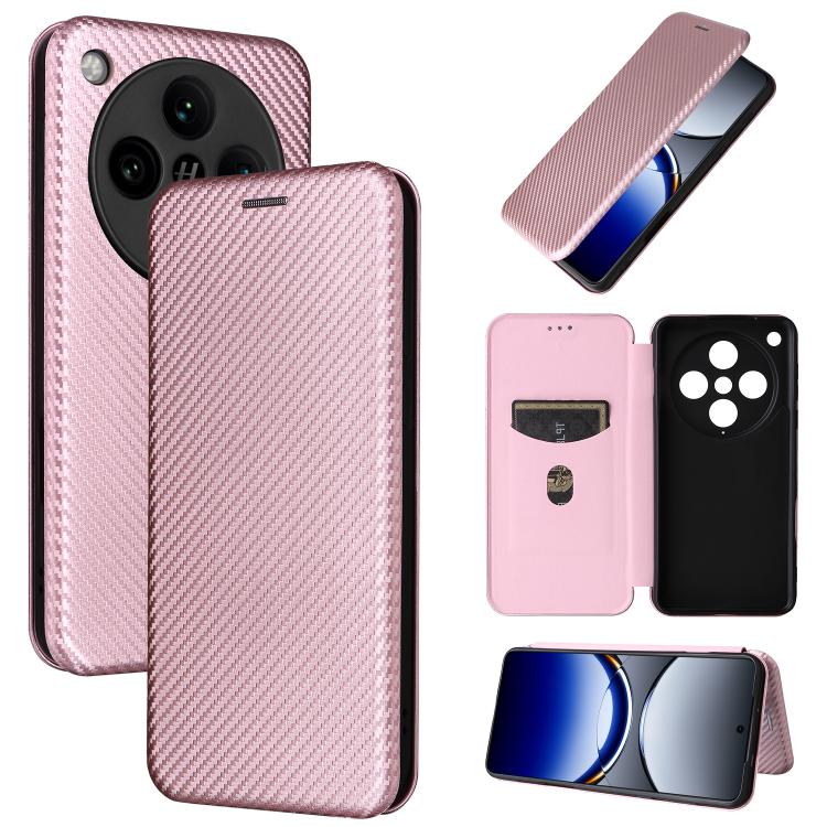 Custodia in pelle con vibrazione in fibra di carbonio per OPPO A1 5G