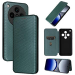 Custodia in pelle con vibrazione in fibra di carbonio per OPPO A1 5G