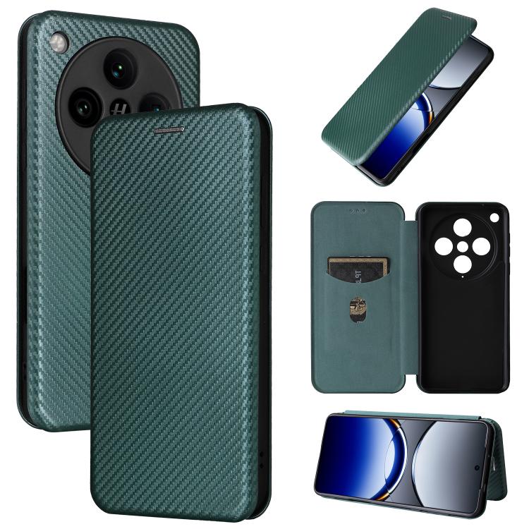 Custodia in pelle con vibrazione in fibra di carbonio per OPPO A1 5G