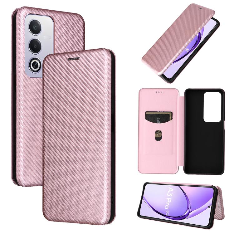 Custodia per telefono in pelle con vibrazione in fibra di carbonio, For OPPO Reno12 Pro 5G Global, For OPPO Reno12 5G Global, For OPPO A3 Pro Global, For OPPO Reno11 F 5G