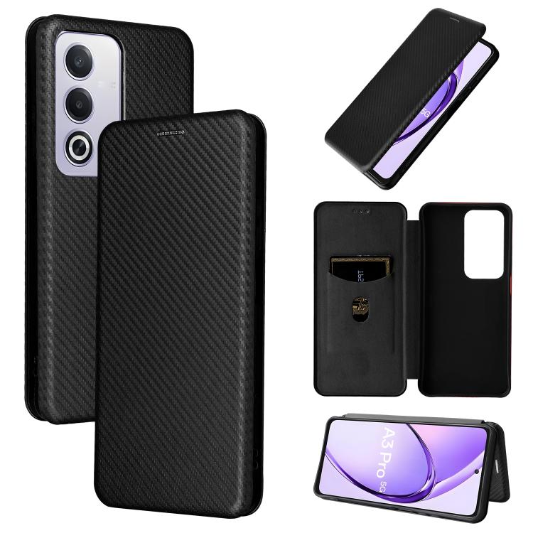 Custodia per telefono in pelle con vibrazione in fibra di carbonio, For OPPO Reno12 Pro 5G Global, For OPPO Reno12 5G Global, For OPPO A3 Pro Global, For OPPO Reno11 F 5G