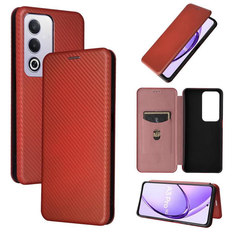 Custodia per telefono in pelle con vibrazione in fibra di carbonio, For OPPO Reno12 Pro 5G Global, For OPPO Reno12 5G Global, For OPPO A3 Pro Global, For OPPO Reno11 F 5G