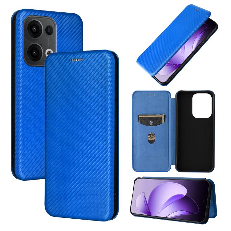 Custodia in pelle con vibrazione in fibra di carbonio per OPPO F29 5G
