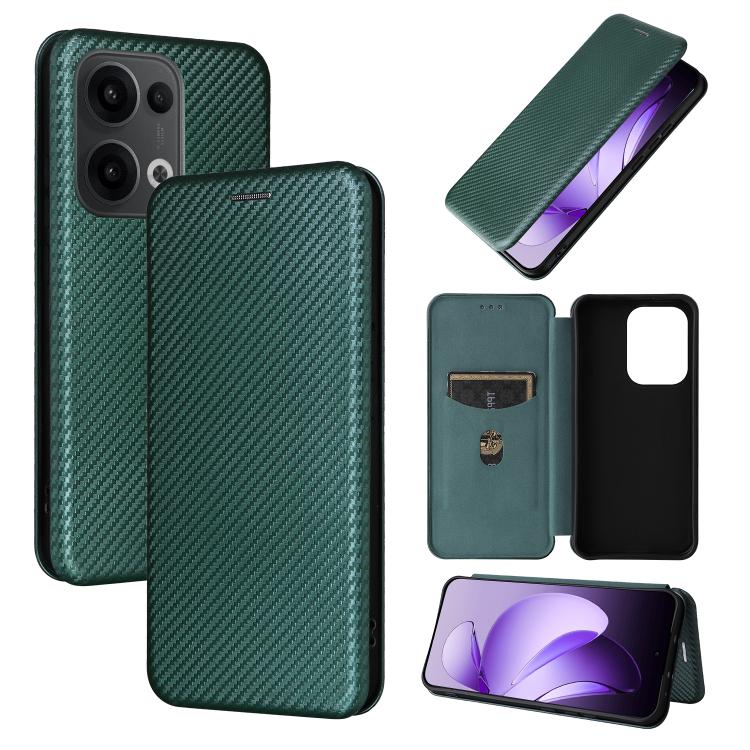 Custodia in pelle con vibrazione in fibra di carbonio per OPPO F29 5G