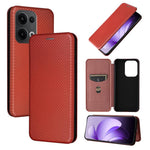 Custodia in pelle con vibrazione in fibra di carbonio per OPPO F29 5G