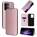 Custodia in pelle con vibrazione in fibra di carbonio per OPPO F29 5G