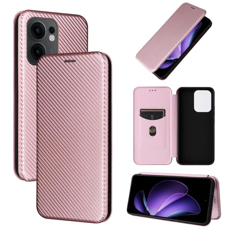 Custodia in pelle con vibrazione in fibra di carbonio per OPPO F29 5G