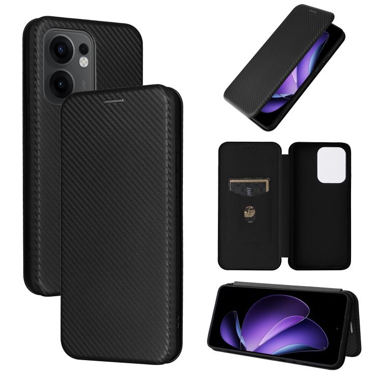 Custodia in pelle con vibrazione in fibra di carbonio per OPPO F29 5G
