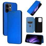 Custodia in pelle con vibrazione in fibra di carbonio per OPPO F29 5G