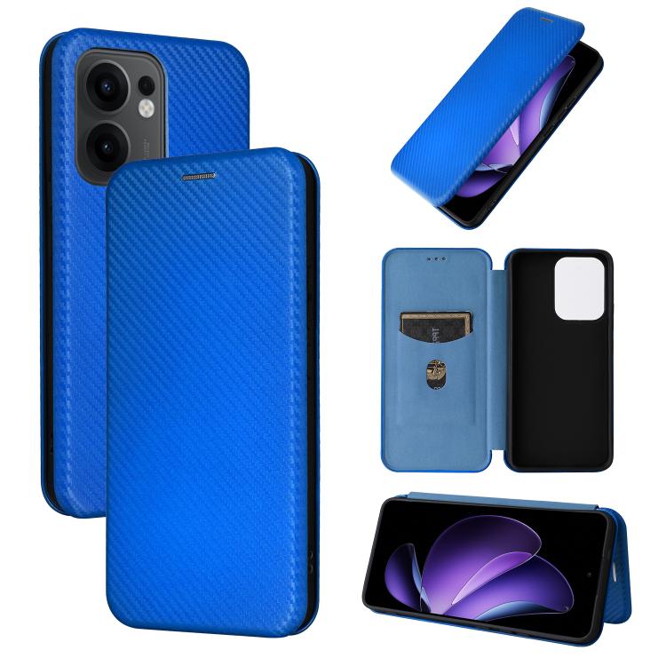Custodia in pelle con vibrazione in fibra di carbonio per OPPO F29 5G