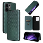 Custodia in pelle con vibrazione in fibra di carbonio per OPPO F29 5G