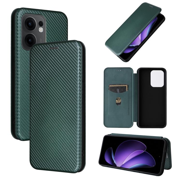 Custodia in pelle con vibrazione in fibra di carbonio per OPPO F29 5G