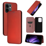 Custodia in pelle con vibrazione in fibra di carbonio per OPPO F29 5G