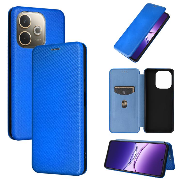 Custodia in pelle con vibrazione in fibra di carbonio per OPPO F29 5G