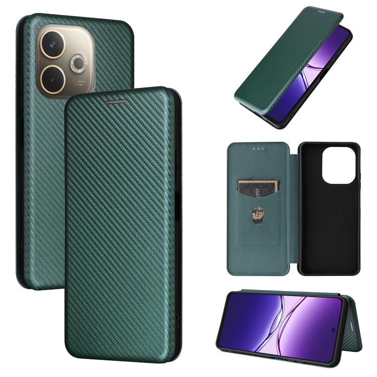 Custodia in pelle con vibrazione in fibra di carbonio per OPPO F29 5G