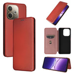 Custodia in pelle con vibrazione in fibra di carbonio per OPPO F29 5G