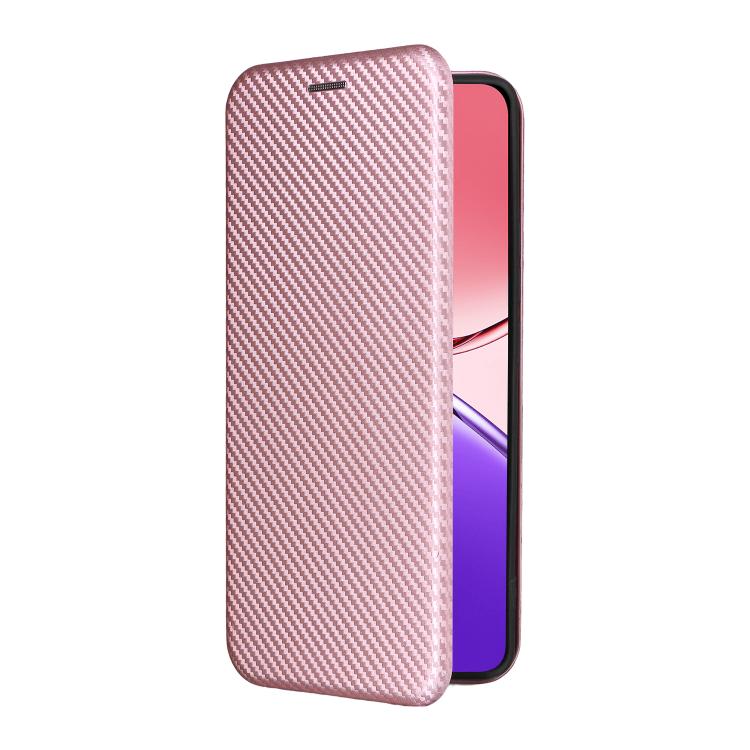 Custodia in pelle con vibrazione in fibra di carbonio per OPPO F29 5G
