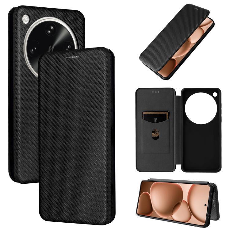 Custodia in pelle con vibrazione in fibra di carbonio per OPPO A5 5G e Find X8