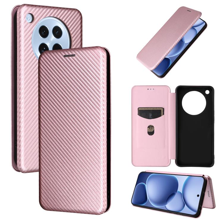 Custodia in pelle con vibrazione in fibra di carbonio per OPPO A5 5G e Find X8