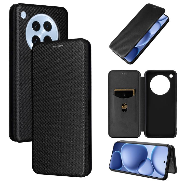 Custodia in pelle con vibrazione in fibra di carbonio per OPPO A5 5G e Find X8