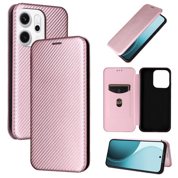 Custodia in pelle con vibrazione in fibra di carbonio per OPPO Find X9