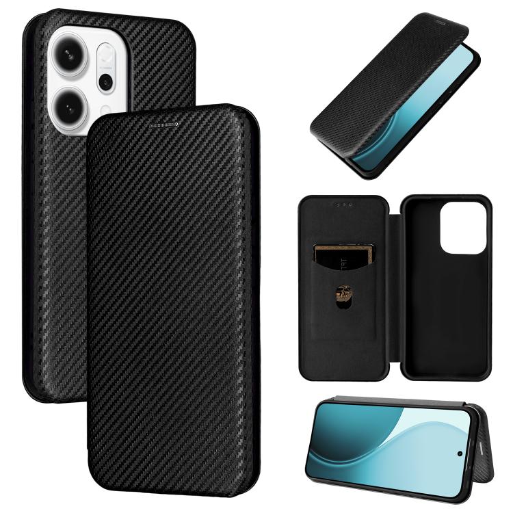 Custodia in pelle con vibrazione in fibra di carbonio per OPPO Find X9