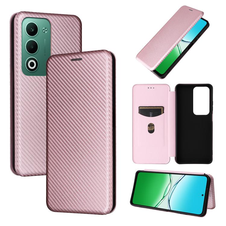 Custodia in pelle con vibrazione in fibra di carbonio per OPPO A5 5G e Find X8