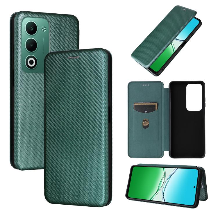 Custodia in pelle con vibrazione in fibra di carbonio per OPPO A5 5G e Find X8