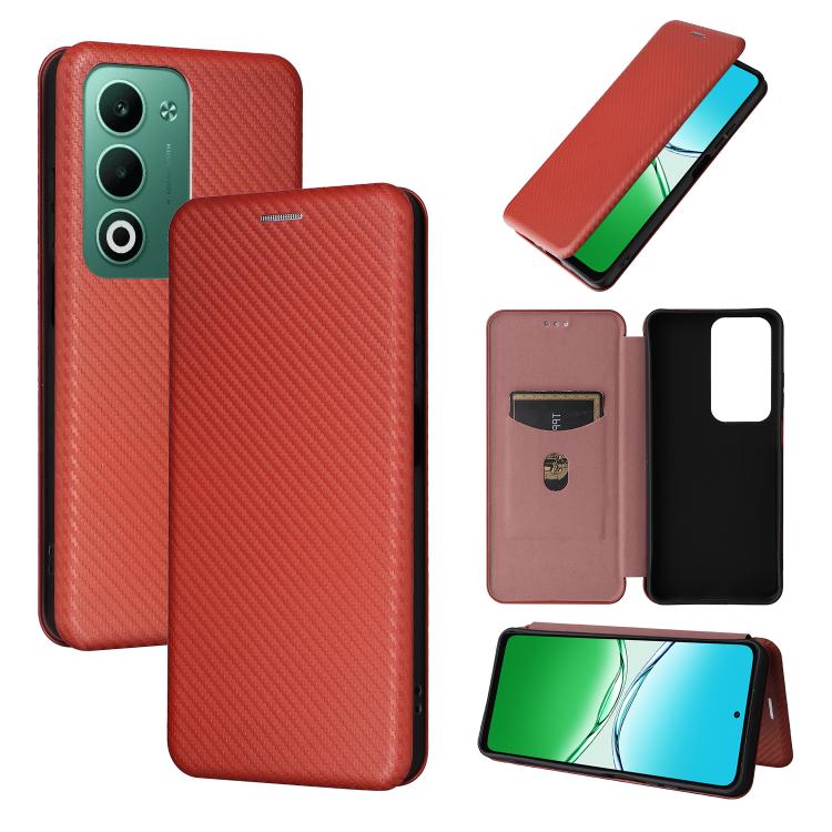 Custodia in pelle con vibrazione in fibra di carbonio per OPPO A5 5G e Find X8