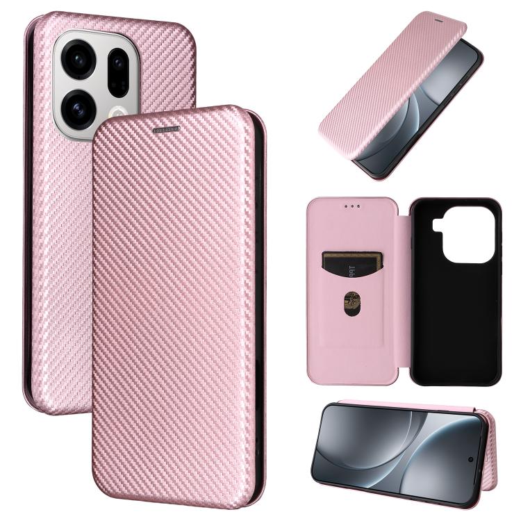 Custodia in pelle con vibrazione in fibra di carbonio per OPPO Find X9