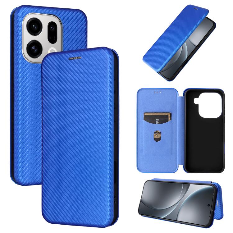 Custodia in pelle con vibrazione in fibra di carbonio per OPPO Find X9