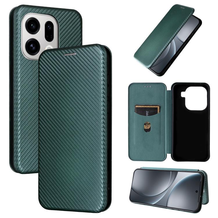 Custodia in pelle con vibrazione in fibra di carbonio per OPPO Find X9