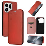 Custodia in pelle con vibrazione in fibra di carbonio per OPPO Find X9