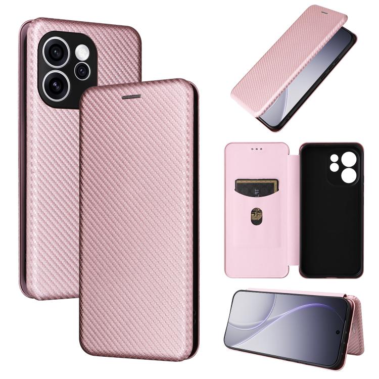 Custodia per telefono in pelle con vibrazione in fibra di carbonio, For OPPO Reno15 F 5G, For OPPO Reno15 Pro Max 5G Global, For OPPO A6x 5G / 4G, For OPPO Reno15 5G Global