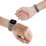 Cinturino in metallo intrecciato con diamanti, For Apple Watch 7 41mm, For Apple Watch 7 45mm, For Apple Watch SE 40mm, For Apple Watch SE 44mm, For Apple Watch 6 40mm, For Apple Watch 6 44mm
