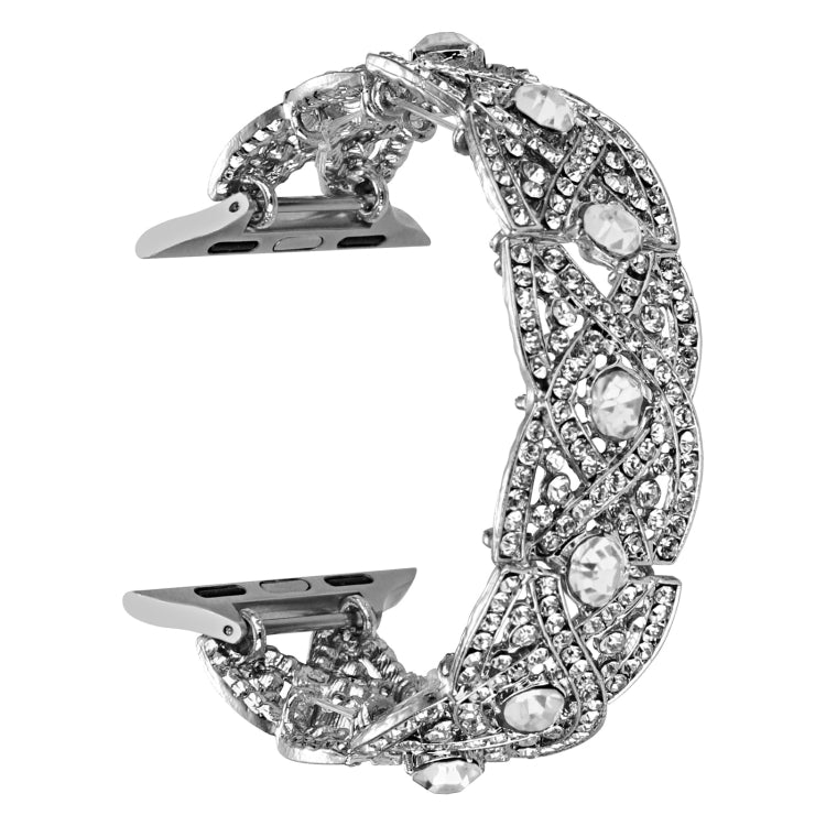 Cinturino in metallo intrecciato con diamanti, For Apple Watch 7 41mm, For Apple Watch 7 45mm, For Apple Watch SE 40mm, For Apple Watch SE 44mm, For Apple Watch 6 40mm, For Apple Watch 6 44mm
