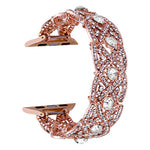 Cinturino in metallo intrecciato con diamanti, For Apple Watch Series 10 46mm, For Apple Watch Series 10 42mm, For Apple Watch SE 2023 44mm, For Apple Watch SE 2023 40mm, For Apple Watch Ultra 2 49mm, For Apple Watch 9 45mm