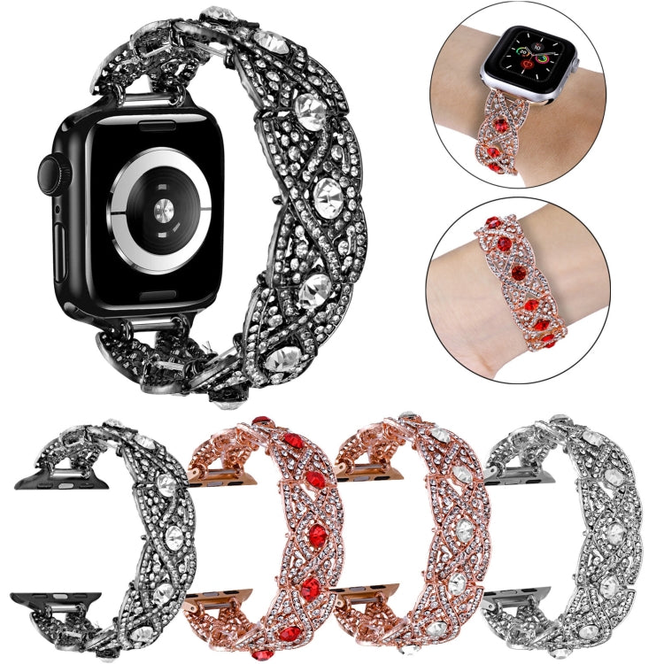 Cinturino in metallo intrecciato con diamanti, For Apple Watch Series 10 46mm, For Apple Watch Series 10 42mm, For Apple Watch SE 2023 44mm, For Apple Watch SE 2023 40mm, For Apple Watch Ultra 2 49mm, For Apple Watch 9 45mm