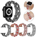 Cinturino in metallo intrecciato con diamanti, For Apple Watch 5 44mm, For Apple Watch 5 40mm, For Apple Watch 4 44mm, For Apple Watch 4 40mm, For Apple Watch 3 38mm, For Apple Watch 3 42mm
