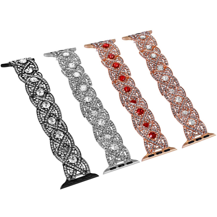Cinturino in metallo intrecciato con diamanti, For Apple Watch 7 41mm, For Apple Watch 7 45mm, For Apple Watch SE 40mm, For Apple Watch SE 44mm, For Apple Watch 6 40mm, For Apple Watch 6 44mm