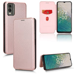Custodia in pelle con vibrazione in fibra di carbonio per Nokia C32 e C12
