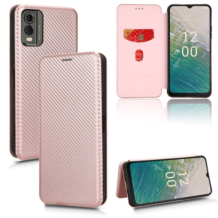 Custodia in pelle con vibrazione in fibra di carbonio per Nokia C32 e C12