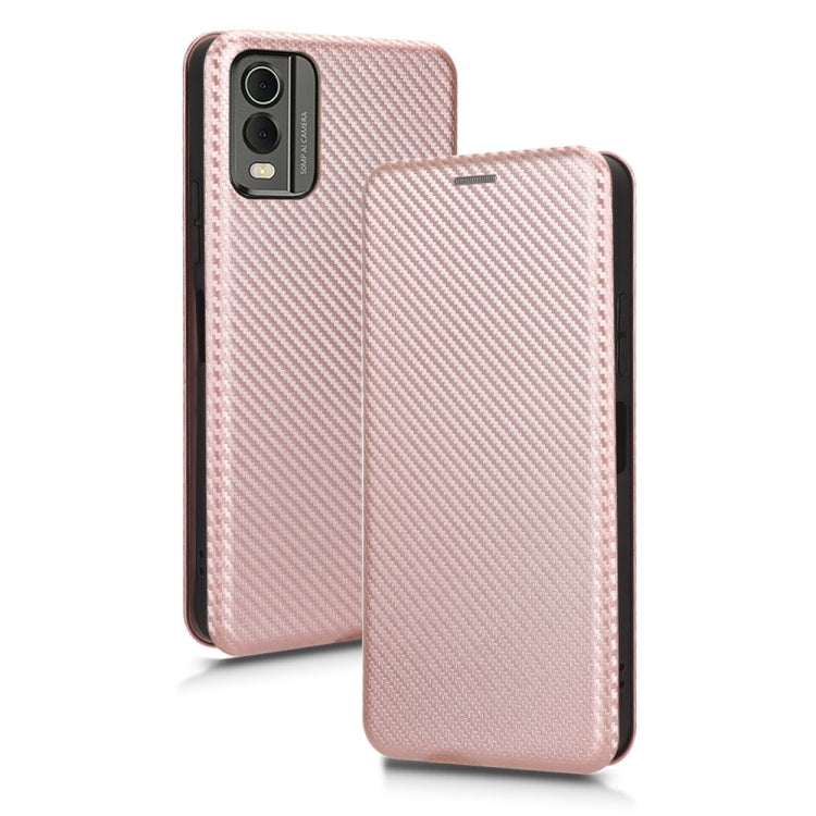 Custodia in pelle con vibrazione in fibra di carbonio per Nokia C32 e C12