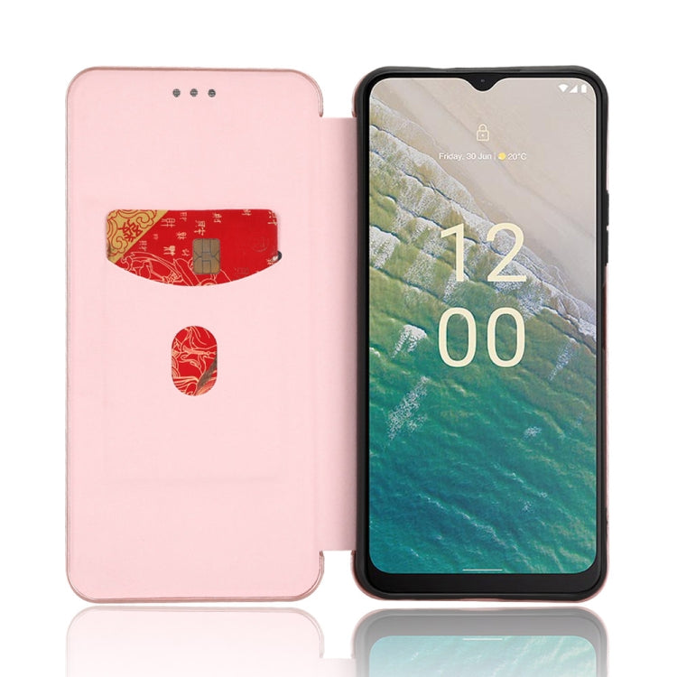 Custodia in pelle con vibrazione in fibra di carbonio per Nokia C32 e C12