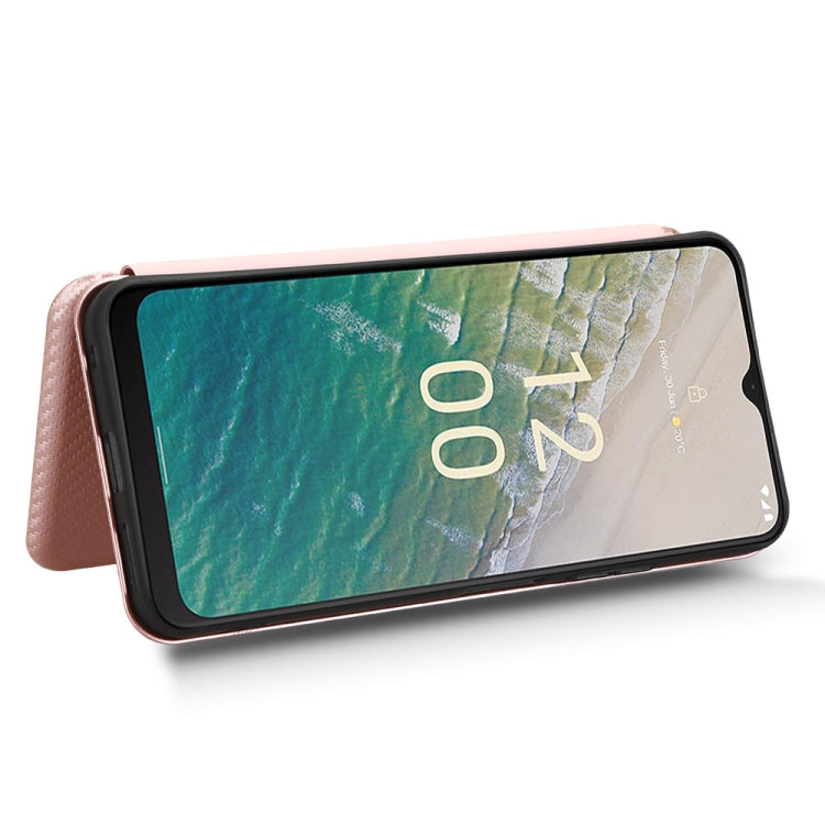 Custodia in pelle con vibrazione in fibra di carbonio per Nokia C32 e C12