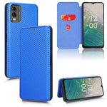 Custodia in pelle con vibrazione in fibra di carbonio per Nokia C32 e C12