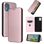 Custodia in pelle con vibrazione in fibra di carbonio per Nokia C32 e C12