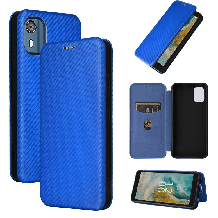 Custodia in pelle con vibrazione in fibra di carbonio per Nokia C32 e C12