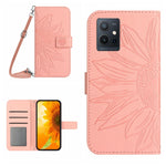 Custodia pelle con flip Sun Flower per Vivo Y55S 5G 2023 e Y75 5G